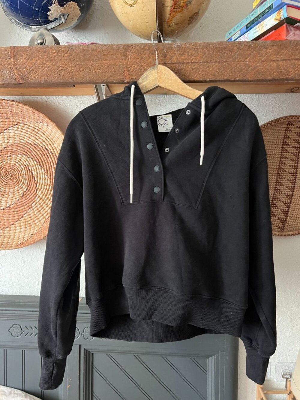 Offline By Aerie Cloud Fleece Snap Front Hoodie Black XXS